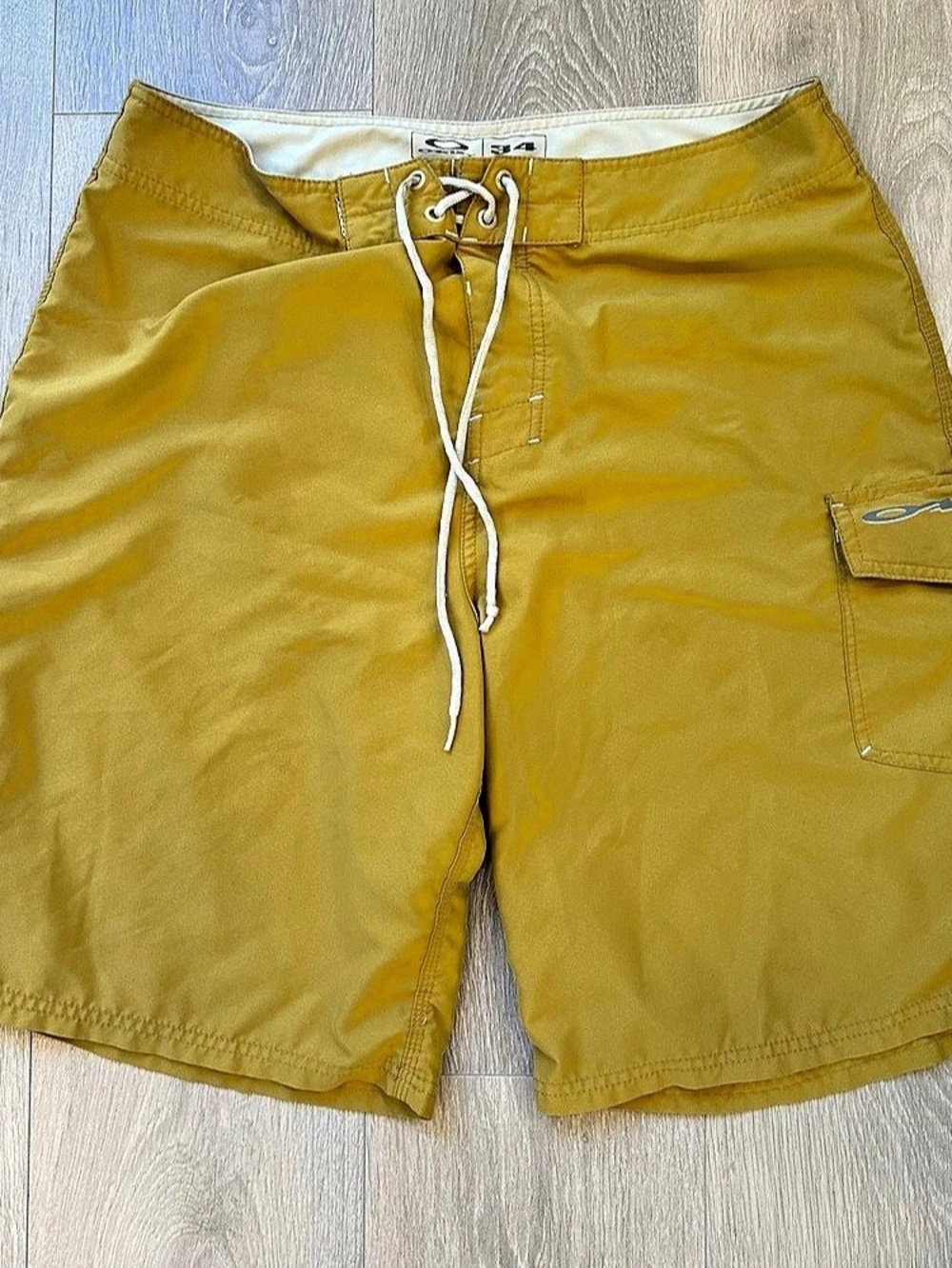 Y2K Oakley Men's Swim Trunks Yellow Mustard Size 34